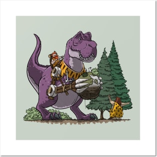 T-Rex Dinosaur Digger Posters and Art